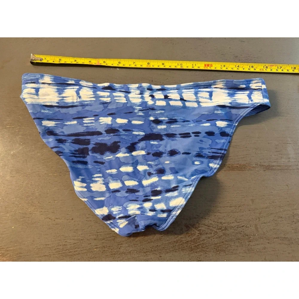Aerie Blue Tie Dye Bikini Bottoms Size Large Abstract Print Swimwear L